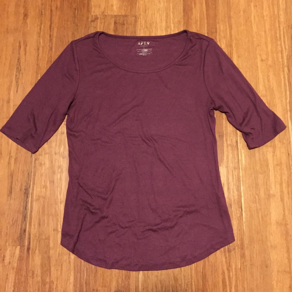 Apt 9 Maroon Elbow Sleeve Tee
